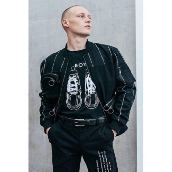 BOY LONDON Boy Utility Bomber Jacket Black Size M - Picture 1 of 12